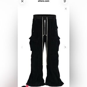 Attere black canvas wide leg cargo pants size xxl (38)